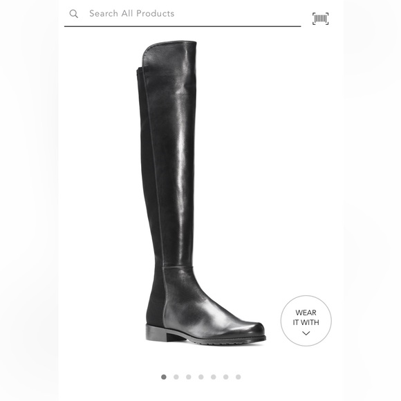 Stuart Weitzman 50/50 leather boot- black ($795 value) - Picture 2 of 9